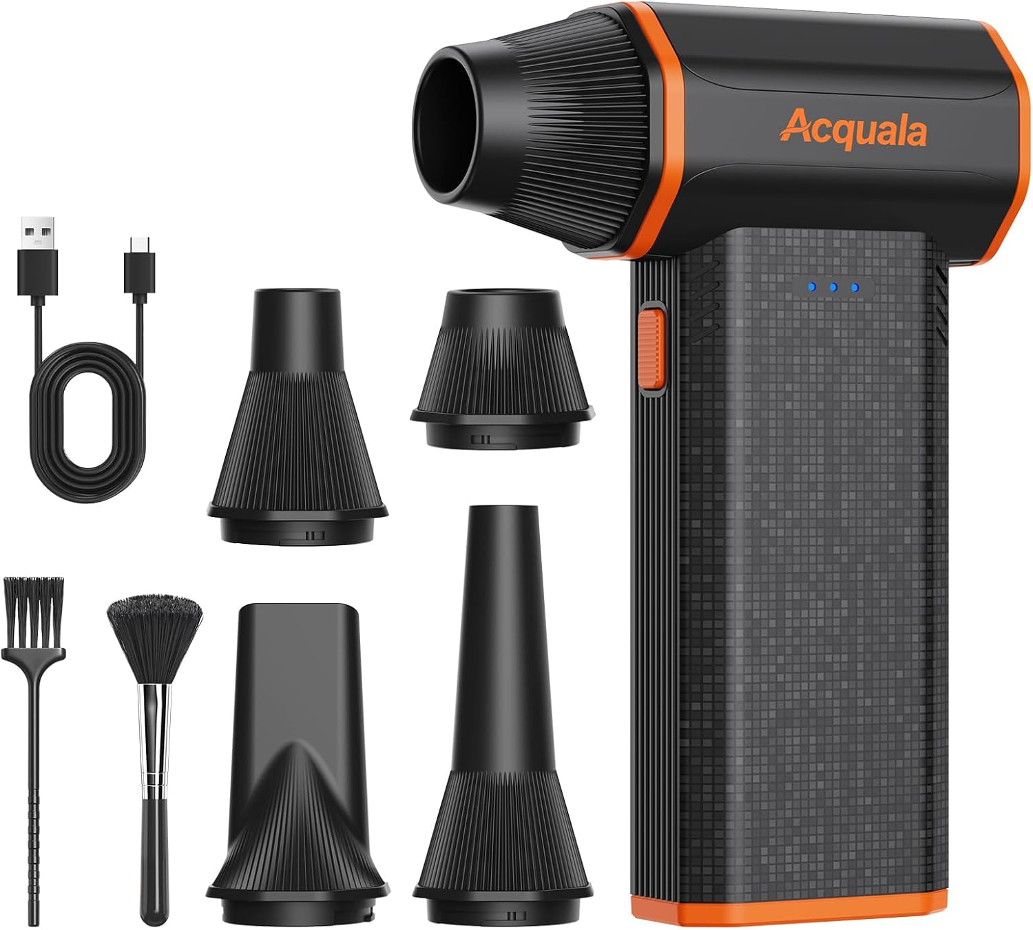 Electric Air Duster, 160000RPM Ultra Powerful Compressed Air Duster, 3-Gear Adjustable Air Blower, Rechargeable Cordless Mini Blower for Keyboard, Computer, Electronics, Car, Home & Outdoor Cleaning