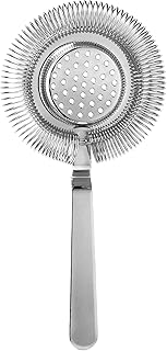 Homestia Cocktail Strainer - Stainless Steel Hawthorne Strainer with Removable Spring for Bartending, Boston Shakers, and Mixing Glasses - Perfect for Martinis and Cocktails (Silver)
