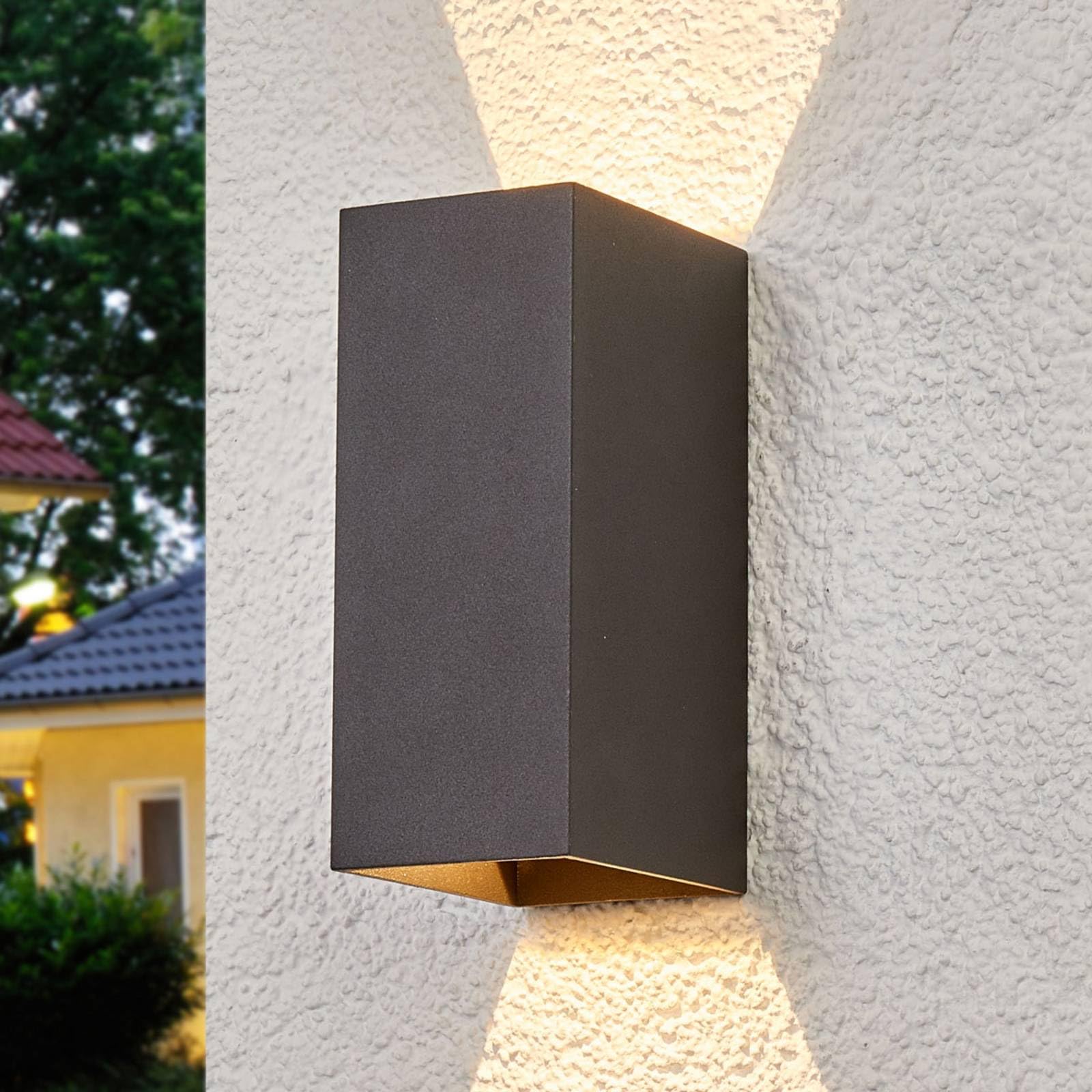 Lucande Applique LED da esterni (Moderno) colore Nero, in Alluminio lampadina inclusa applique lampada outdoor per facciata/parete terrazzo e