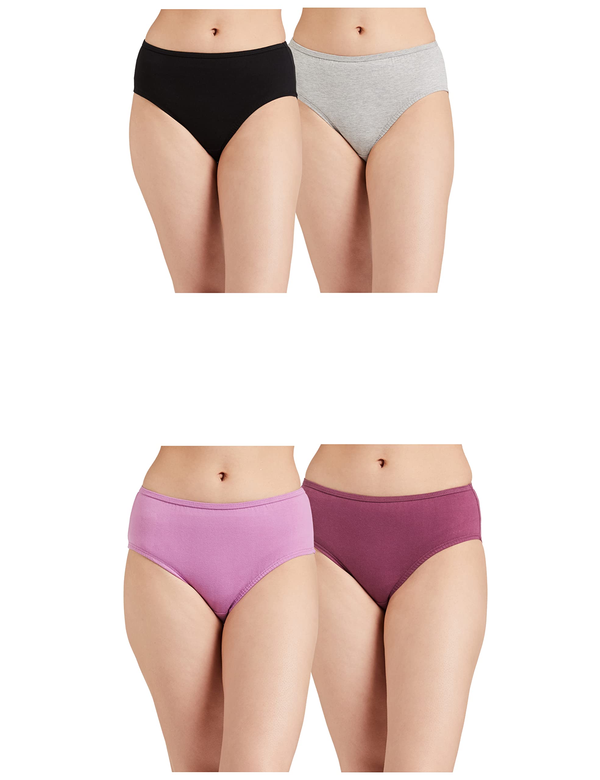 Sponsored Ad - Women's Cotton Stretch Mid Waist High Coverage Hipster with Concealed Waistband (Available in Plus Sizes)