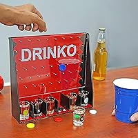 Vista 8 de Fairly Odd Novelties Juego de beber DRINKO - Diversión social en grupo y en pareja con vasos de chupito, multicolor, vasos de vidrio, tablero