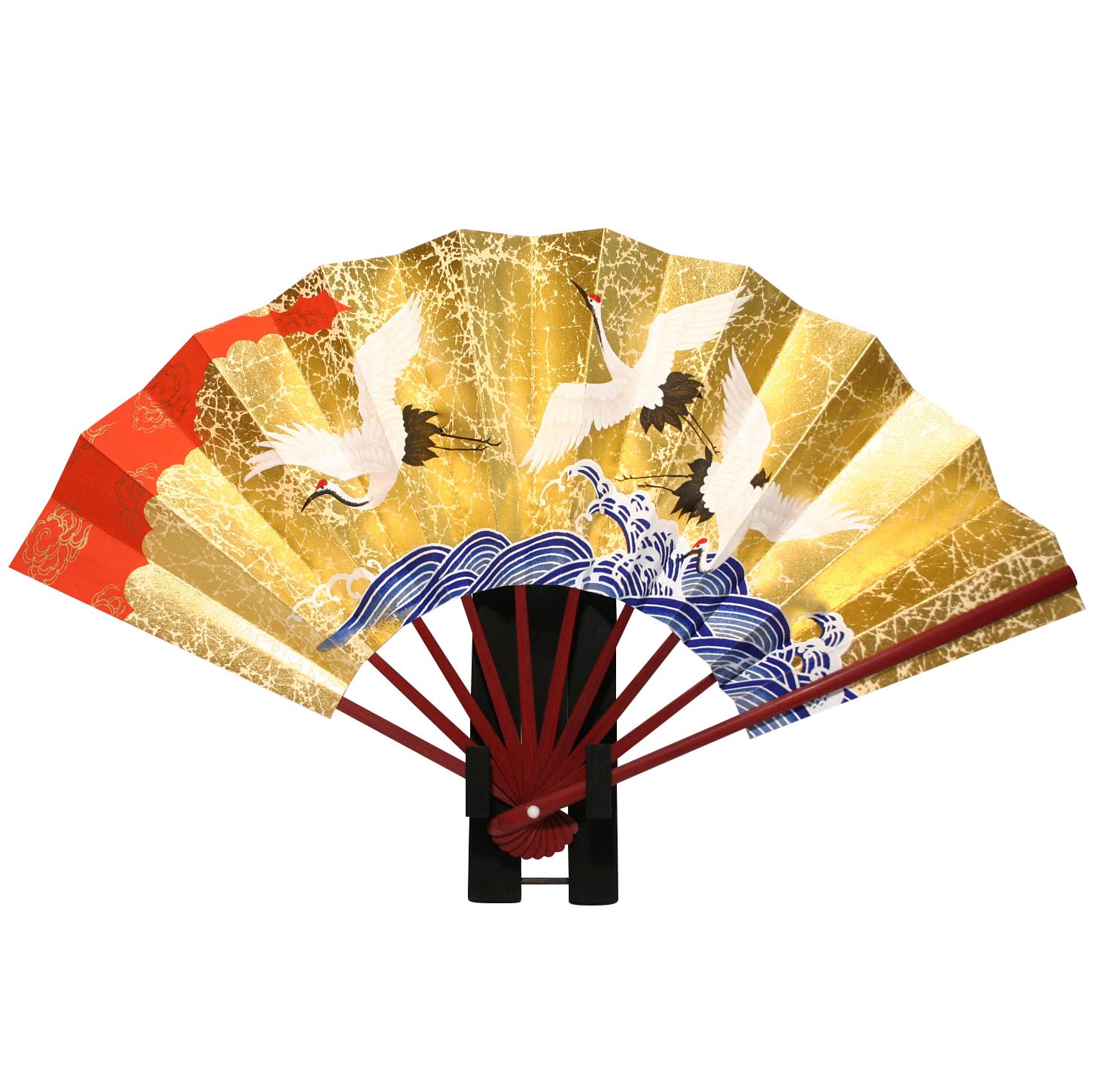Amazon.co.jp: 金箔地飾り扇子（大）鶴 : ホーム＆キッチン