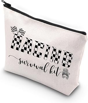 WCGXKO Racing Driver Gift Dirt Track Zipper Pouch Makeup Bag