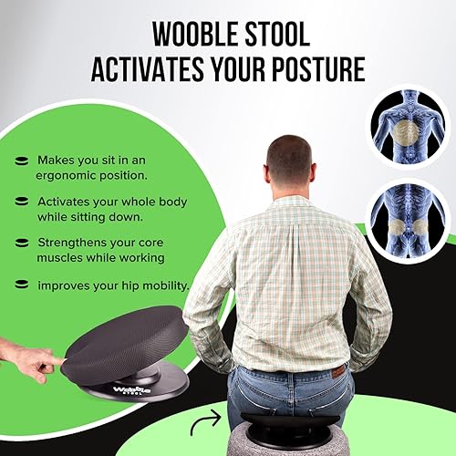 Miniatura 7 de El taburete tambaleante - Taburete autoequilibrante con rotación de 360 grados, promueve una postura saludable para aliviar el dolor de espalda y