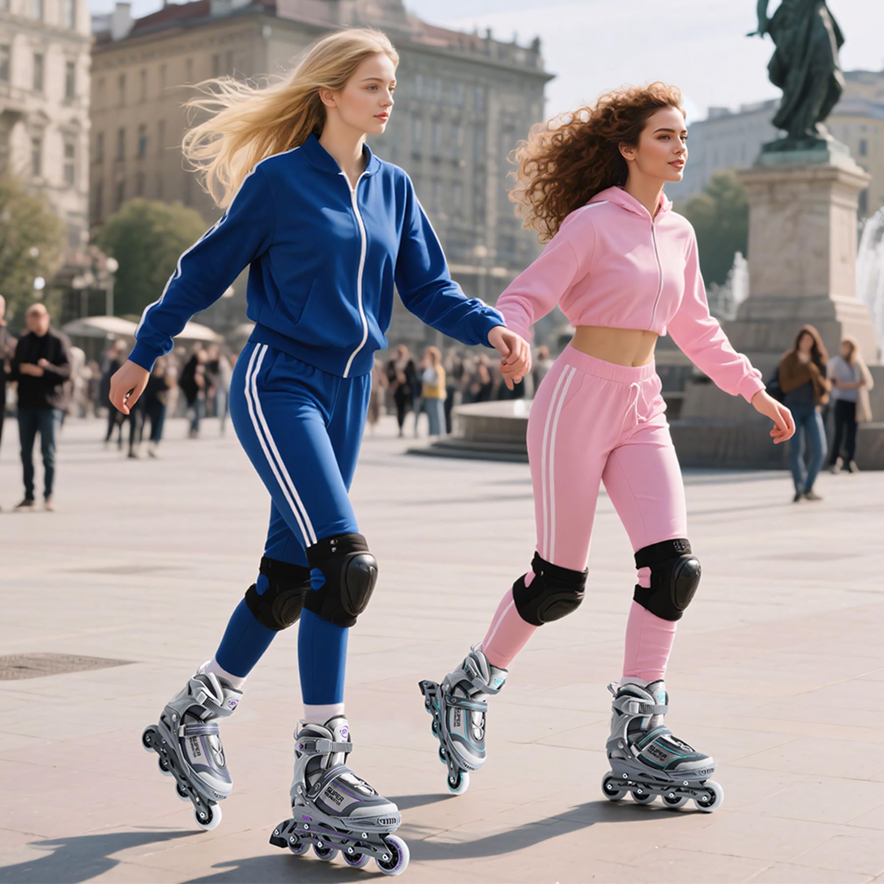 SUPER YOUNGSTER Women's Adjustable Inline Skate, Roller Skates Blades for Female Adults