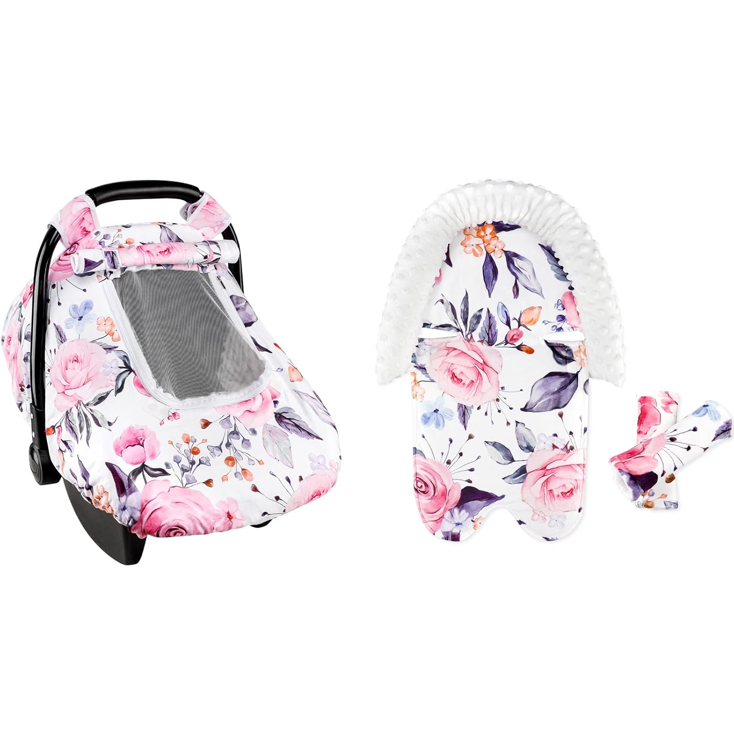 Floral Baby Car Seat Covers and Infant Car Seat Head