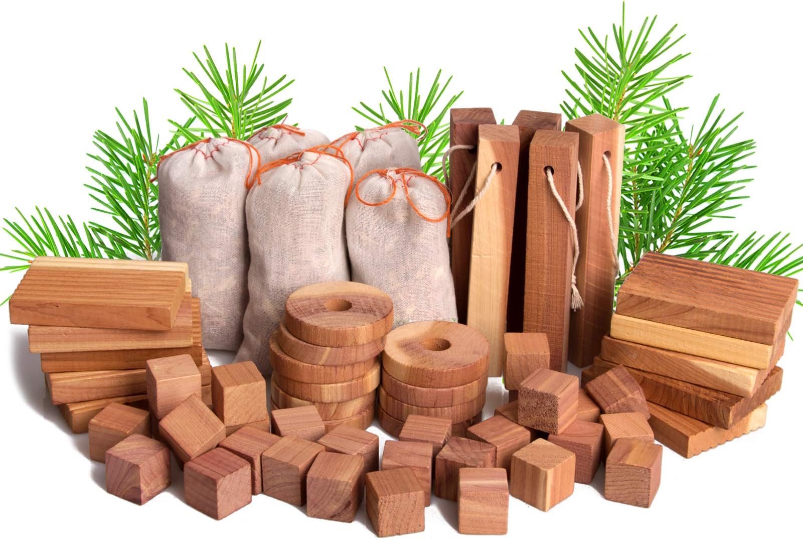 ACMETOP 60 Pack Cedar Wood Moth Balls, 100% Natural Cedar Wood Moth Repellent, Aromatic Cedar Blocks Clothes Protection, Storage Accessories wardrobes & Drawers Freshener