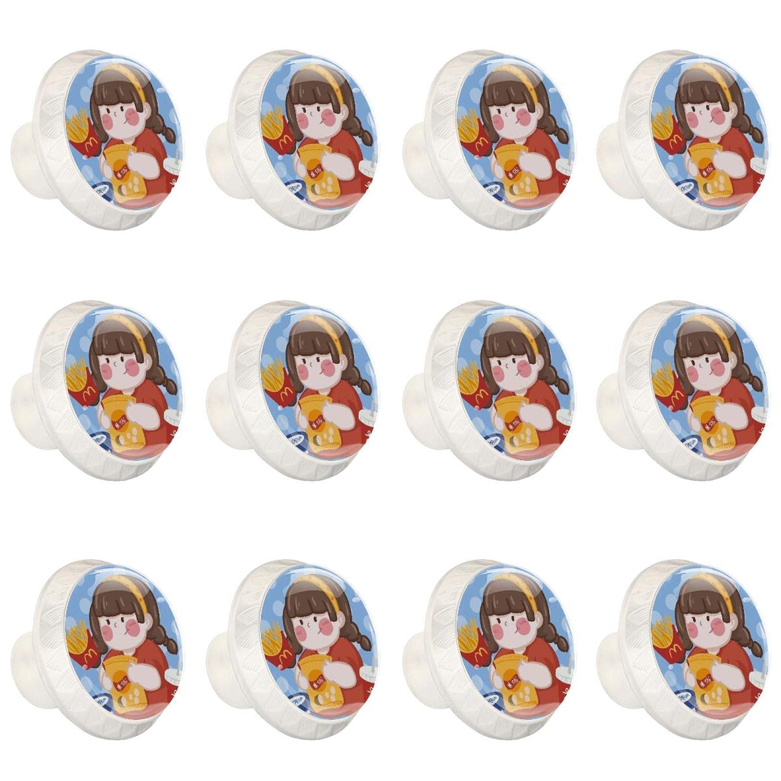 Boutons de commode de cuisine ronds frites pour changer poignée tiroir cassée chambre fille
