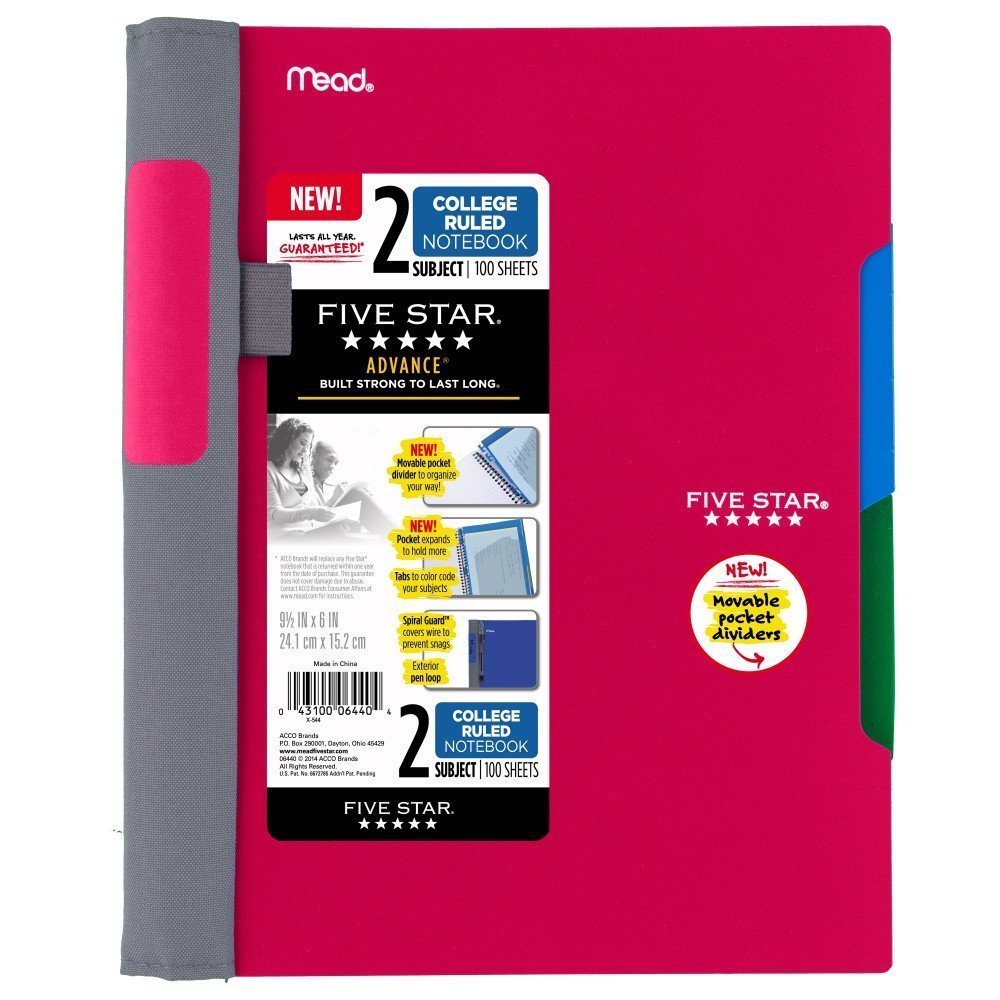 5本セット アヴィーノ Amazon.com : Five Star Advance Spiral Notebook-Medium Size