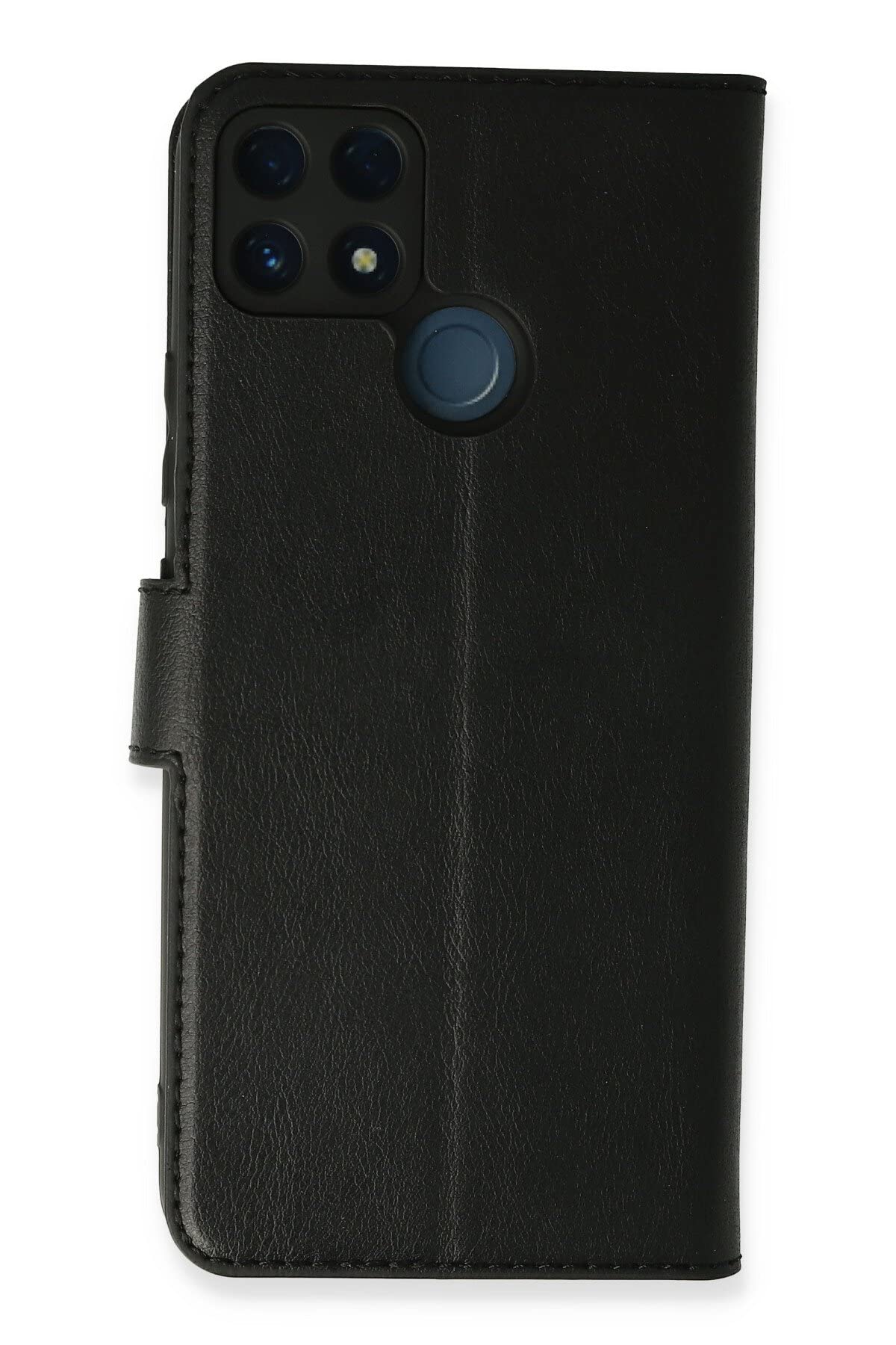 Nevarium Realme C25s Uyumlu Kılıf Kapaklı Cüzdan Standlı Deri - Siyah