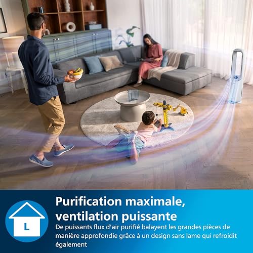 Philips Air Performer 2in1: Purifier and Fan - 70 m², Removes 99.97% of Allergens and Pollutants. HEPA Filter, Smart Sensors, Alexa, App. Quiet and Low Consumption (AMF765/10) - 7