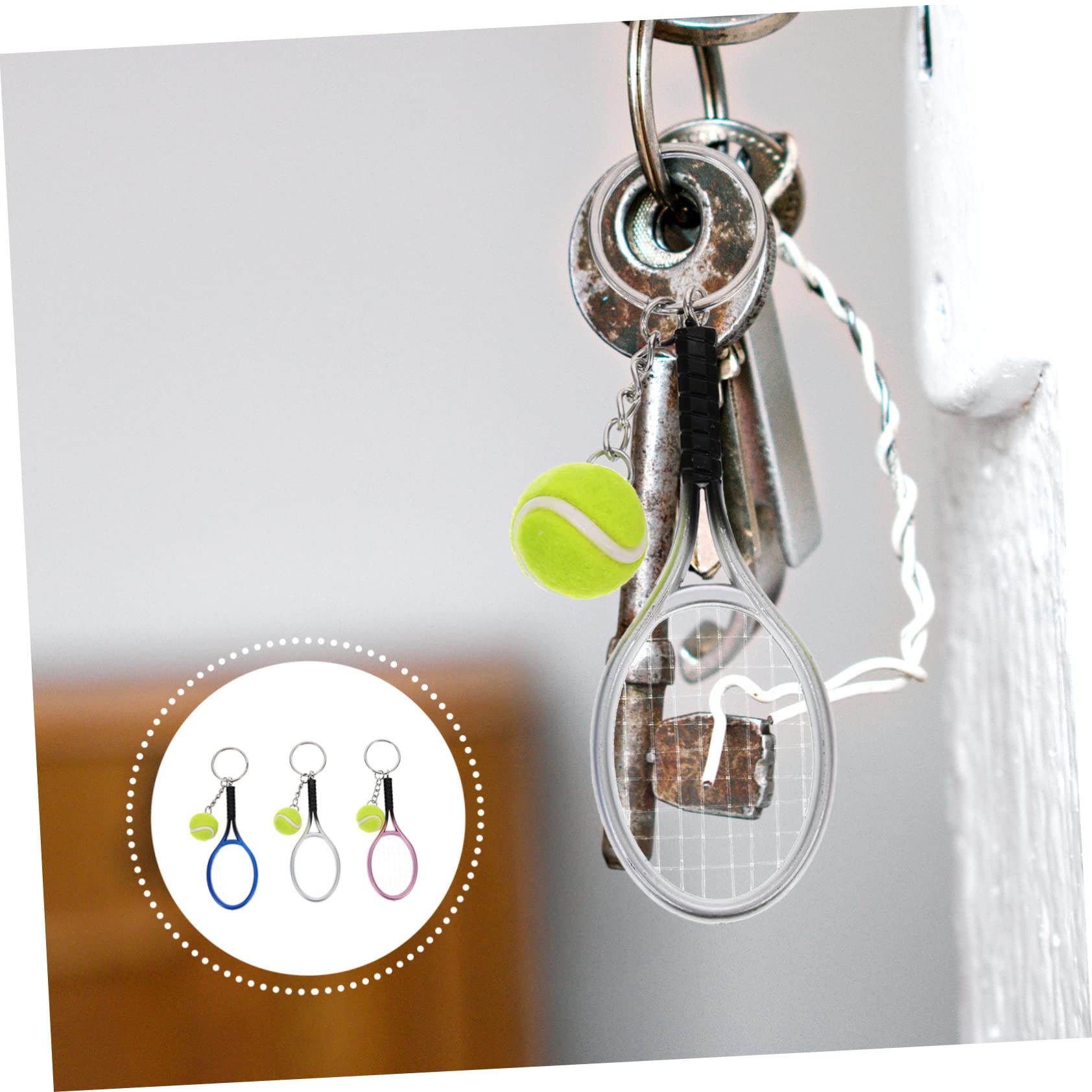 LIFKOME Portachiavi Da Tennis Portachiavi Dell'auto Portachiavi Sfusi Del Giocatore Di Tennis Portachiavi Multifunzione Portachiavi Pallavolo Uomini Di Tennis Pendente Plastica
