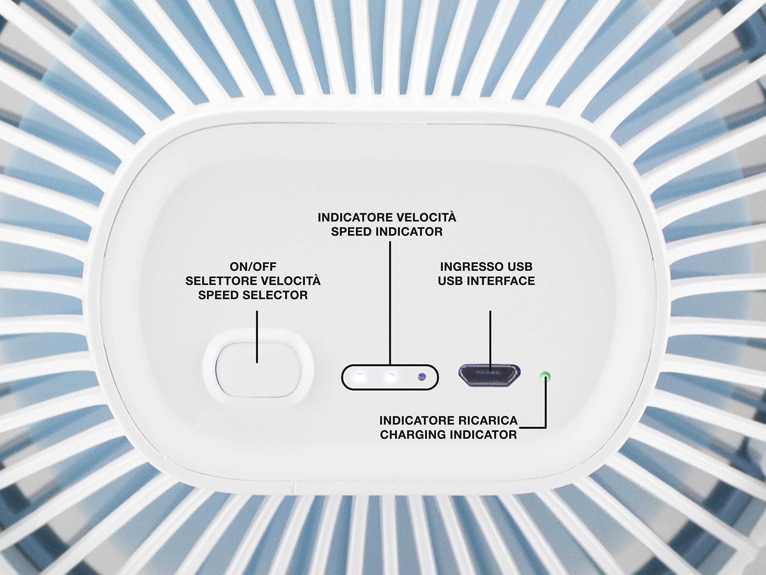Beper P206VEN420 – Mini Ventilatore con Clip, Portatile, USB e Ricaricabile, 3 Velocità, Inclinabile, Luce LED, Salvaspazio, Silenzioso, Mini Clip Fan