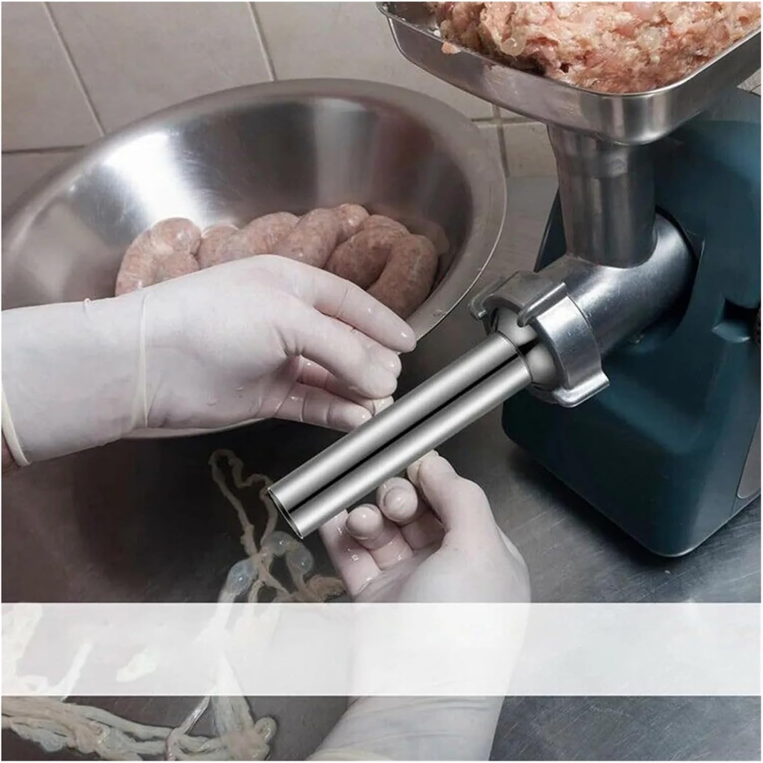 4Pcs Stainless Steel Sausage Tubes, Filling Funnels Nozzles Spare Parts For Homemade