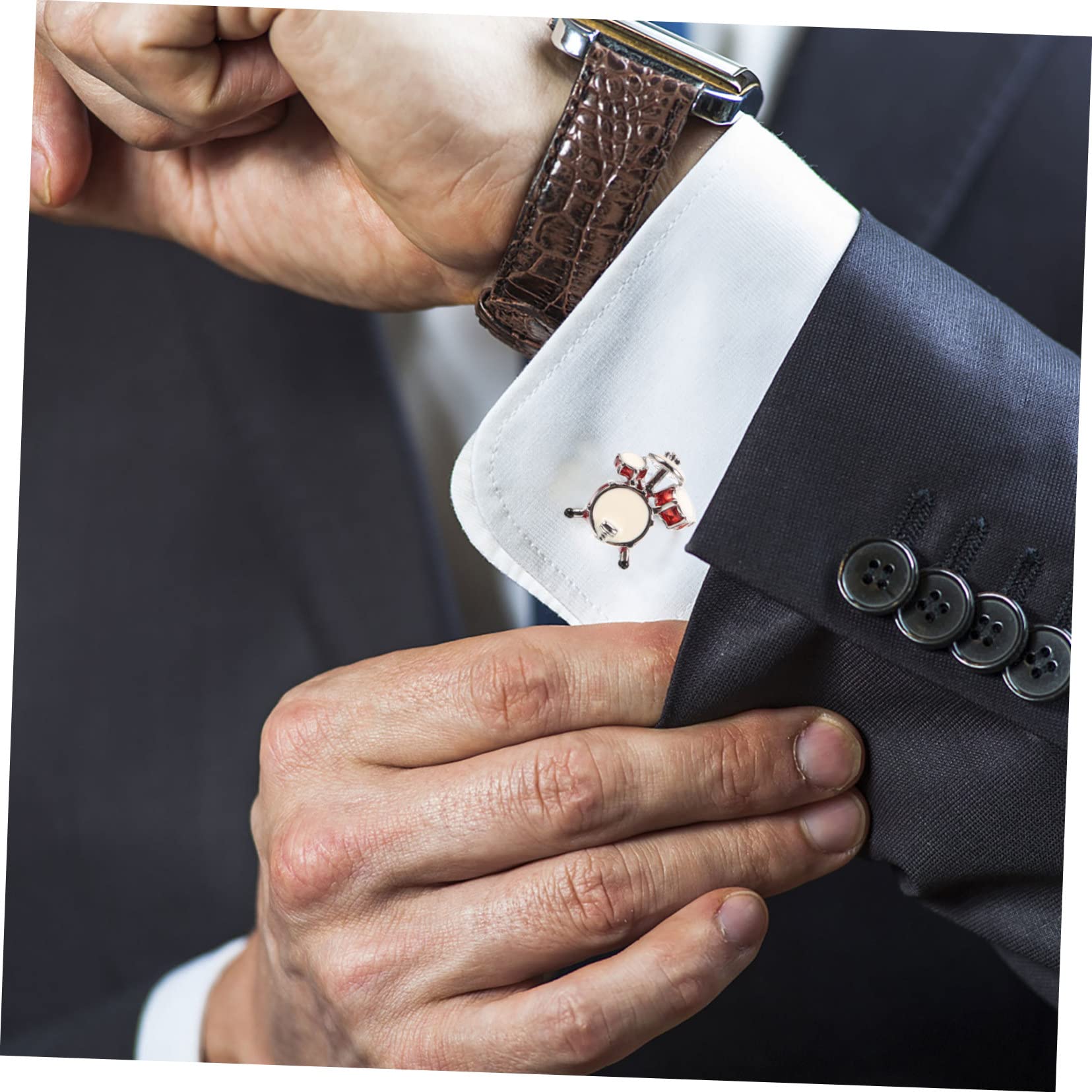 Holibanna Gemelos De Tambor Redondos De Acero Esmaltado Para Hombre Y Mujer Gemelos Clásicos Dorados Con Gemelos Para Camisa Accesorio De Ropa Gemelos De Metal Esmoquin Tachuelas Para