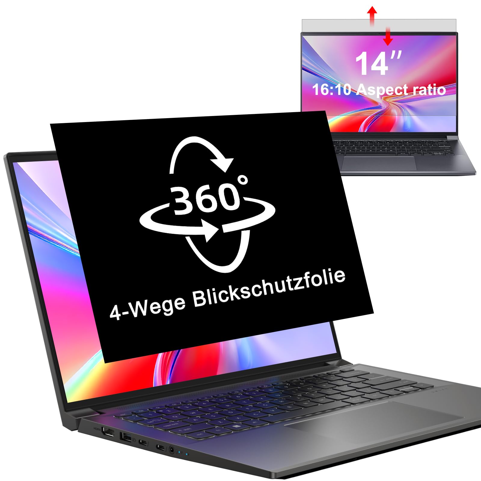 LUSA DESIGN Monitor Blickschutzfilter, Blendfrei Blaulichtfilter Computer Privacy Screen Sichtschutzfolie, Abnehmbarer Blickschutzfolie Sichtschutzfilter