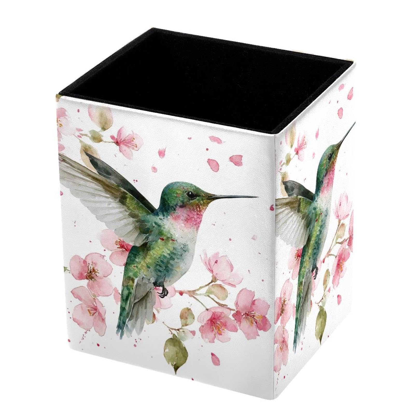 VAPOKF Pencil Holders for Desk, Hummingbird Printed Pen Holders Pen Pot Makeup Brushes Storage Desktop Stationery Supplies Organiser for Home Office