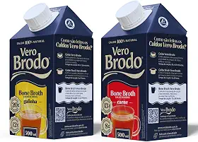 Combo Caldo Vero Brodo Bone Broth Galinha E Carne 500ml Cada
