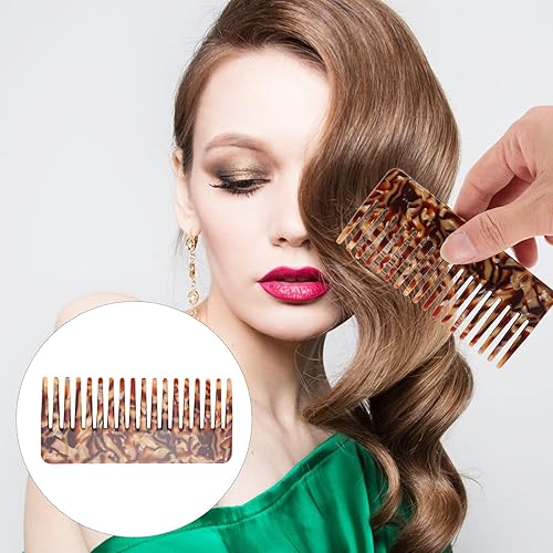 Miniatura 5 de Beaupretty Peine de dientes anchos, peine de pelo de carey simple, vintage, peines de peluquería antiestáticos, peine grande de plástico,
