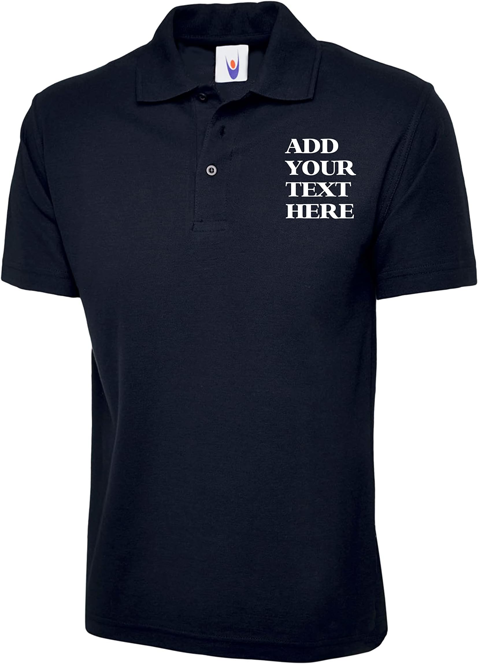 Premium Personalised Custom Embroidered Left chest Text Uneek UC101 Polo for Boys Girls Men and Women Olympic Custom Top