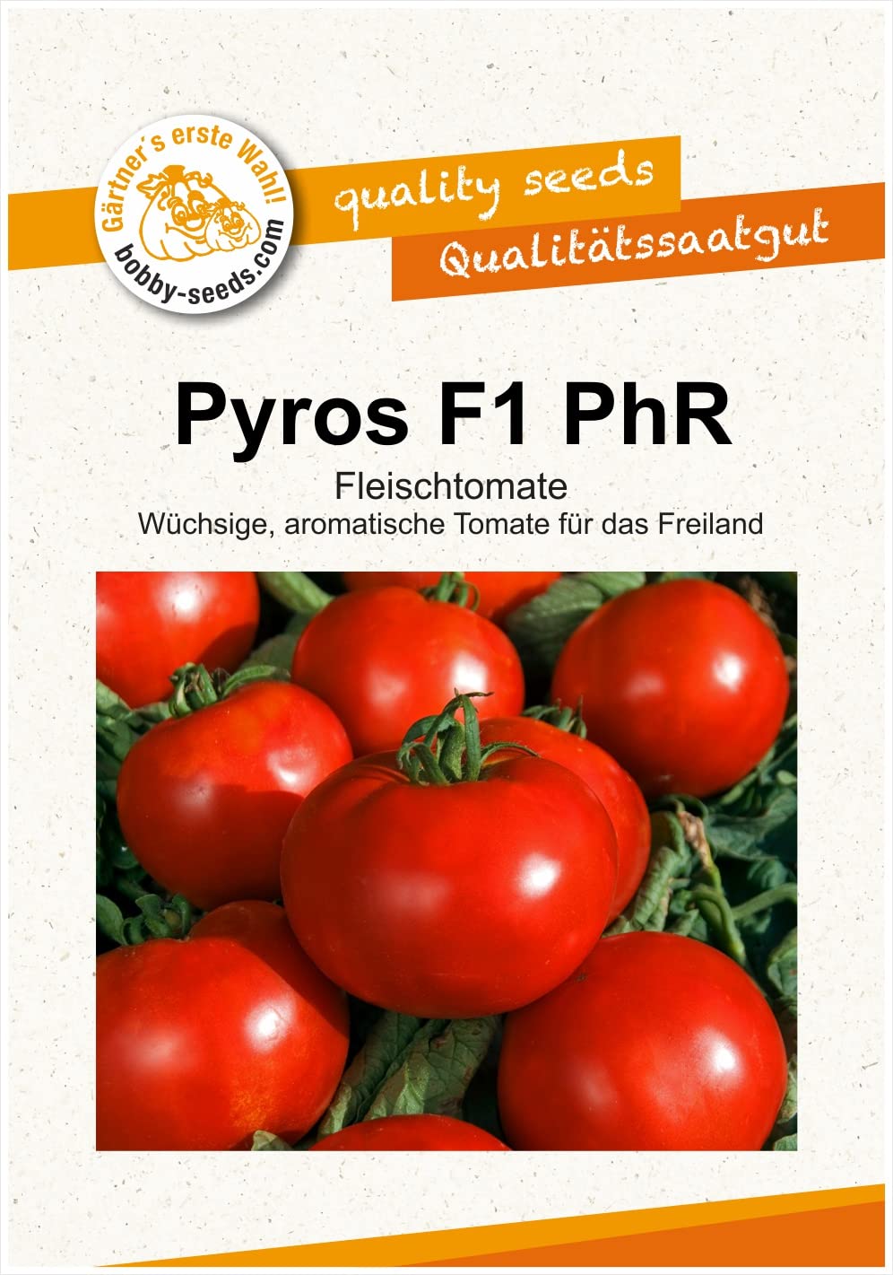 Pyros F1 PhR Fleischtomaten-Samen – 1 Portion (10 Korn) – Resistente Freilandtomate Mit Tollem Aroma