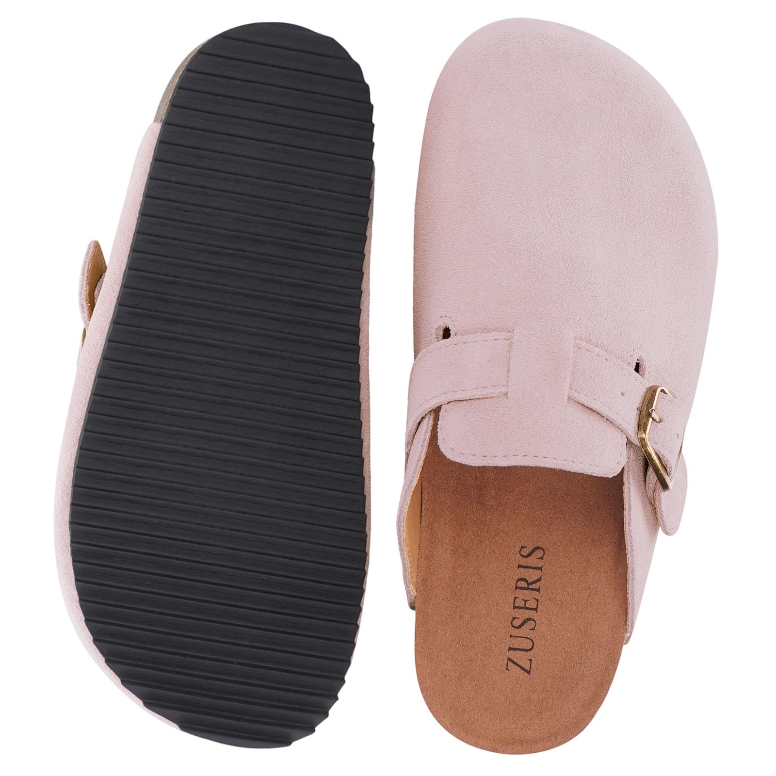 Zuecos niño Cómodas Zapatos Casa niñas Cerradas Zapatillas de Jardín Suave Pantuflas Ajustables Hebilla Corcho Plantilla Antideslizante Suela