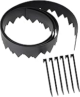 EasyFlex Pound-In Landscape Edging Kit: 20 Ft Black Flexible Plastic Garden Border with 6 Bonus Stakes - No-Dig Straight Top Edge