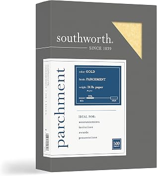 Southworth 994C Parchment Specialty Paper Gold 24 lb. 8 1/2 x 11 500/Box