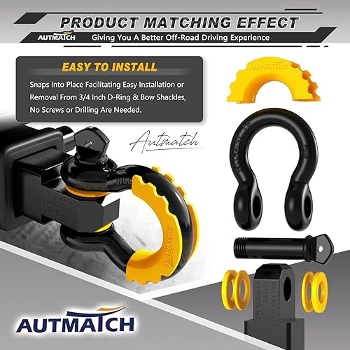 Vista 62 de AUTMATCH - Juego de 2 arandelas aislantes de grillete con anillo en D, 2 aislantes de grillete de goma y 4 arandelas para grillete de 3/4 pulgadas