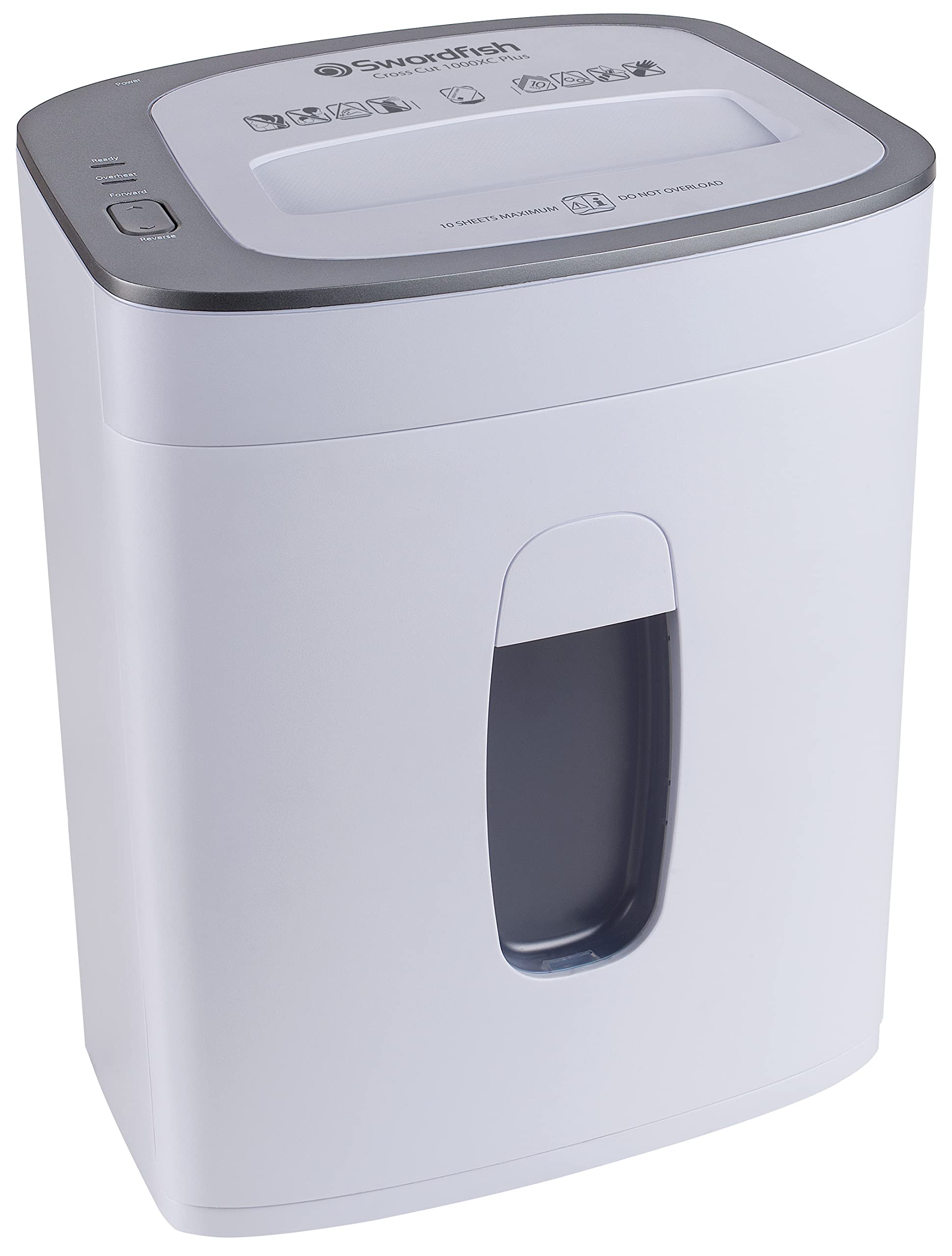SWORDFISH 1000XC Plus 10-Sheet Cross-Cut High Security Paper/Document Shredder [40387], White