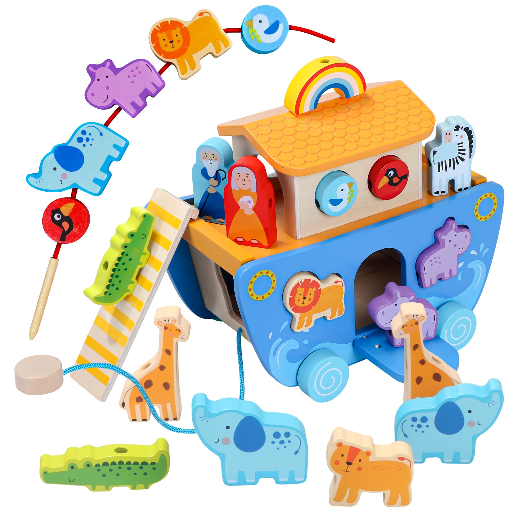 Montessori Toys Noah's Ark Shape Sorter Wooden Toy Le Toy Van