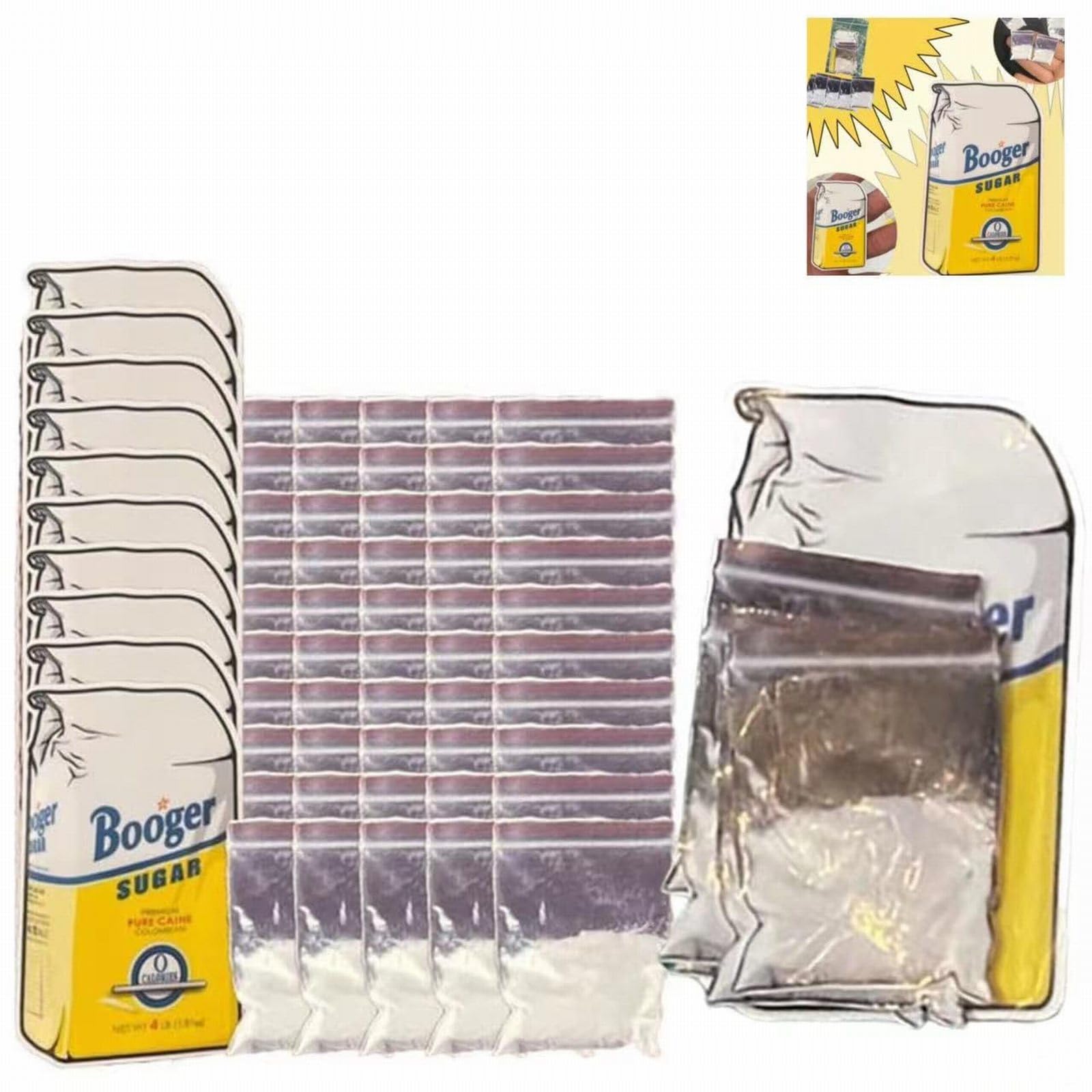 Funny Coke Baggie Joke Sticker, Little Blow Baggies Prank Stickers, Blow Baggie Joke Stickers, Prank Stickers Gift, Fool Bag Stickers for Wall Floor Seat Desk