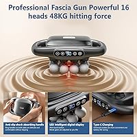 Vista 6 de Kit de pistola de masaje de 16 cabezas, con 3 modos y 30 niveles de fuerza ajustable, masajeador eléctrico de tejido profundo para cuello, hombros