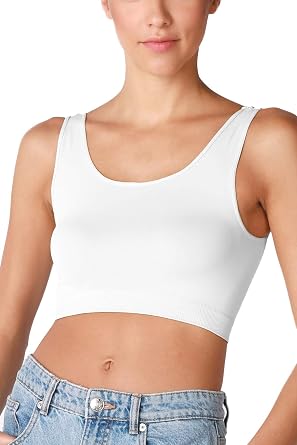 NIKIBIKI Women Seamless Basic Crop Top Bralette, Made in U.S.A, One Size