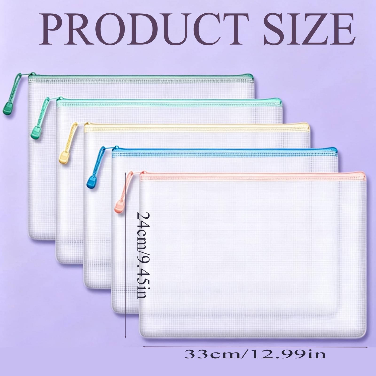 Portadocumentos A4 transparente PVC con cremallera fundas de plástico