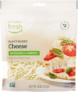 Amazon Fresh, Plant Based Shredded Mozzarella Cheese, 8 Oz
