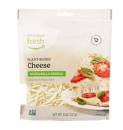 Amazon Fresh, Plant Based Shredded Mozzarella Cheese, 8 Oz