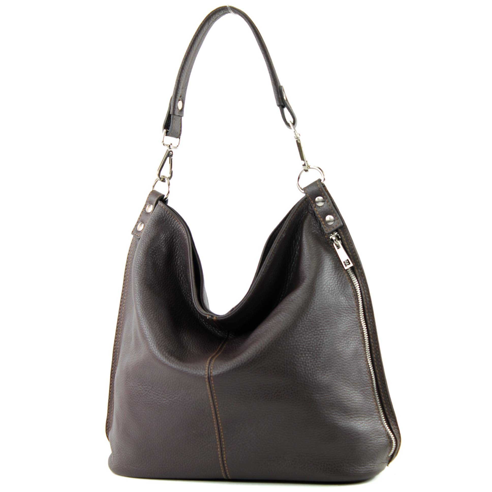 modamoda de T177 Damen Leder Schultertasche, handmade in Italy