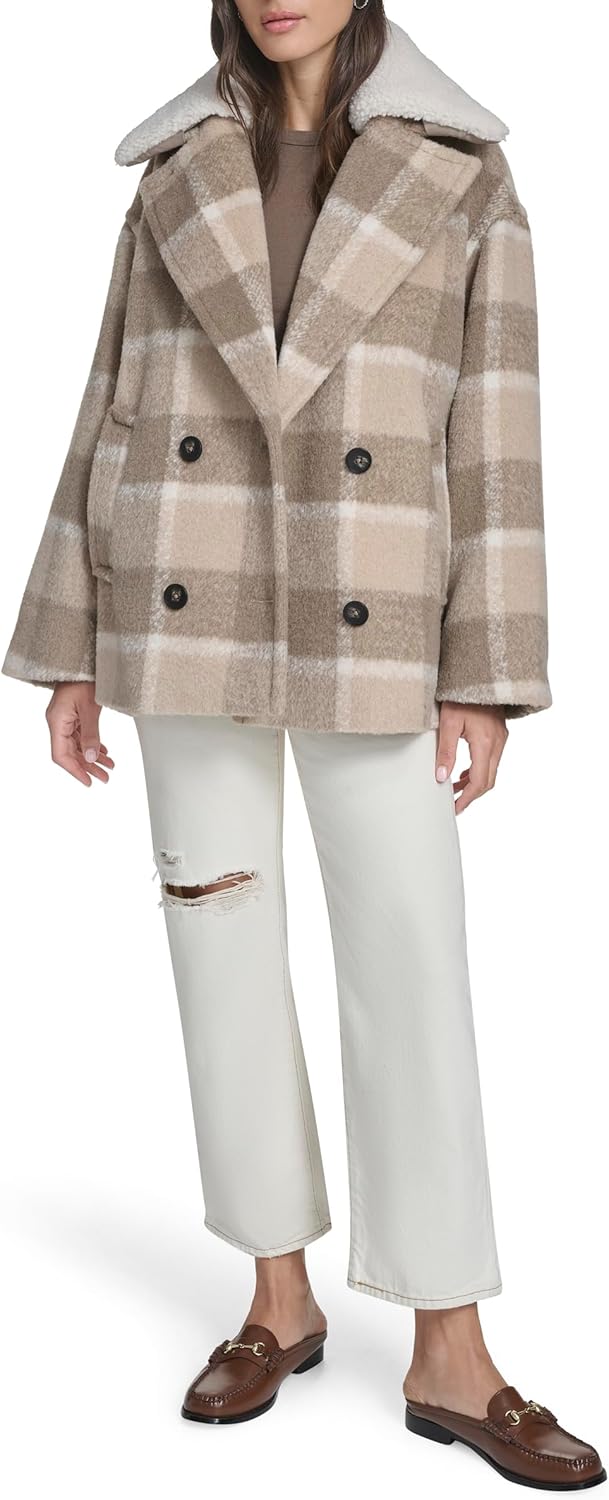 Levi's Women's Wool Blend Peacoat With Removable Sherpa Collar - Image 2