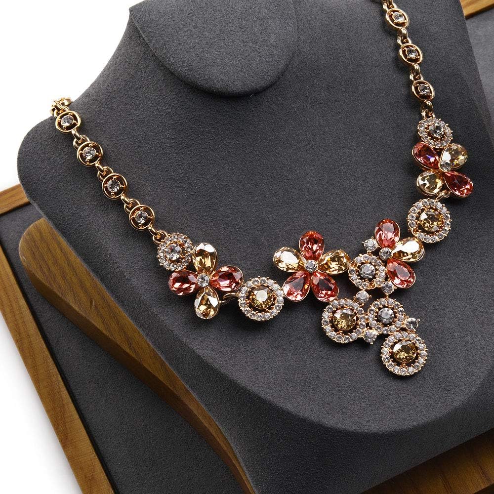 Oirlv Solid Wood Necklace Display Bust Showcase Jewelry Display Stand (Grey)