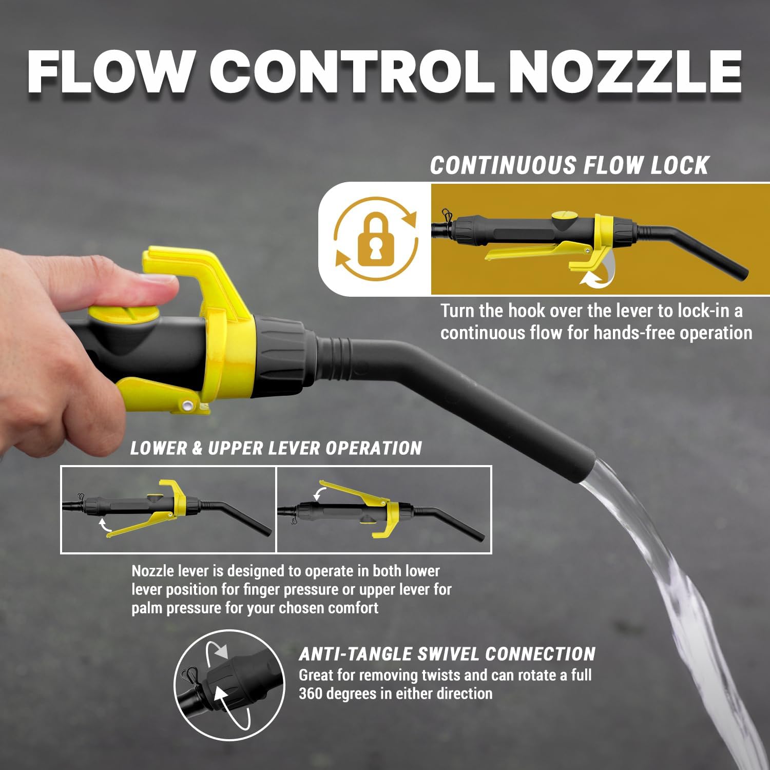TERA PUMP Automatic Nozzle Fuel Transfer Pump, Hand Control Nozzle, Extendable Intake, 49.2 inch Outtake Hose, 2.5 GPM