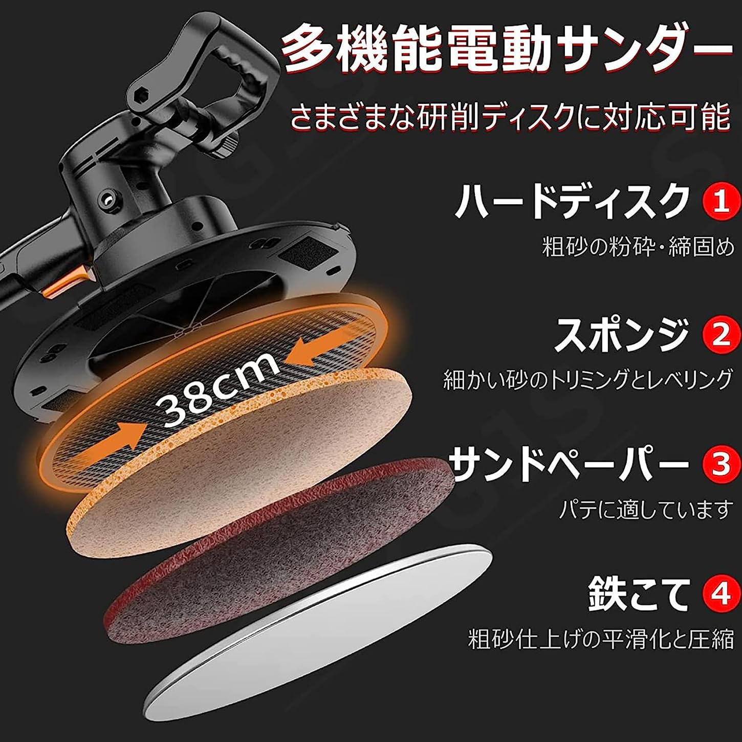Amazon | 充電式トロウェル コードレス ポリッシャー 6速調整38cm 