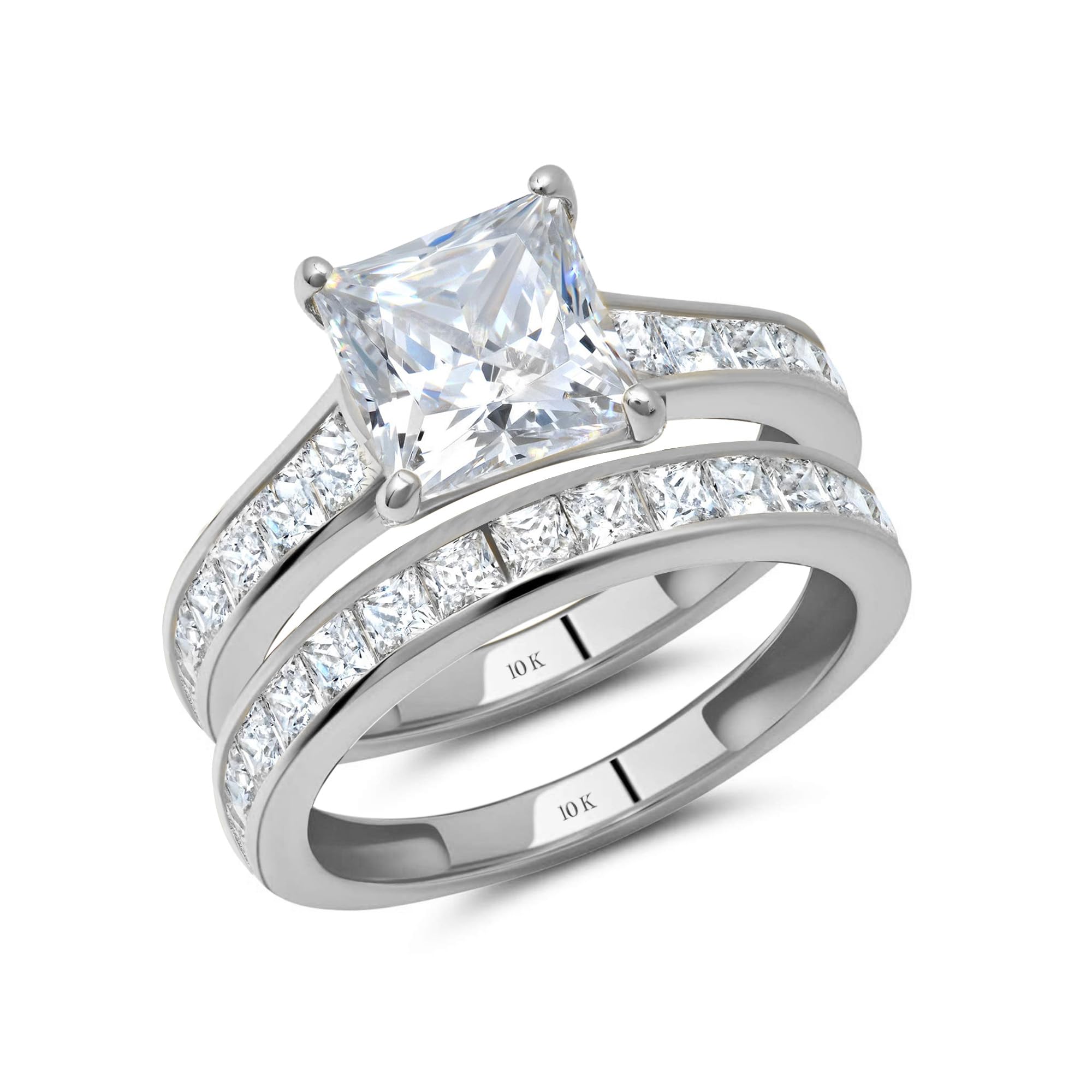 MAX + STONE 10K Gold CZ Engagement Ring Set