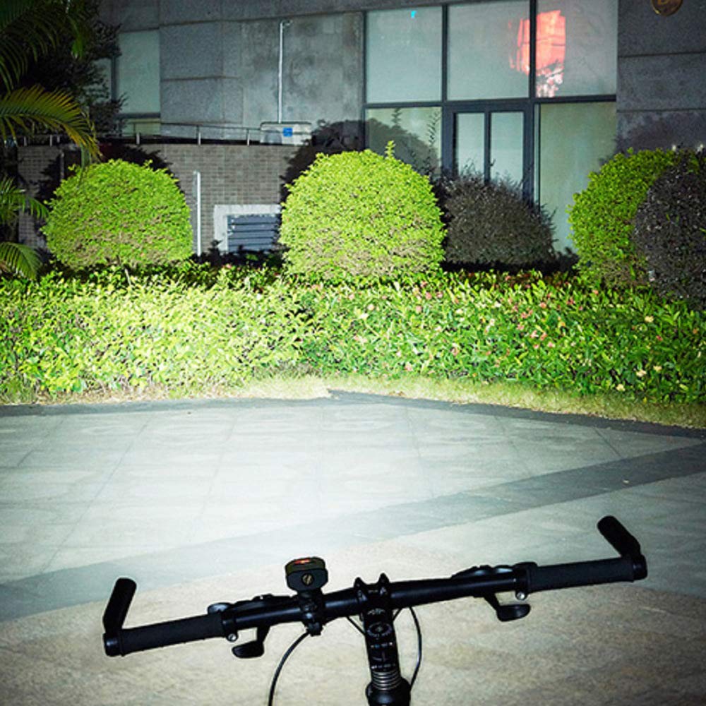 Baceyong Phare de vélo étanche avec chargement USB 6000 lumens LED, convient pour la conduite de nuit cyclisme et le camping