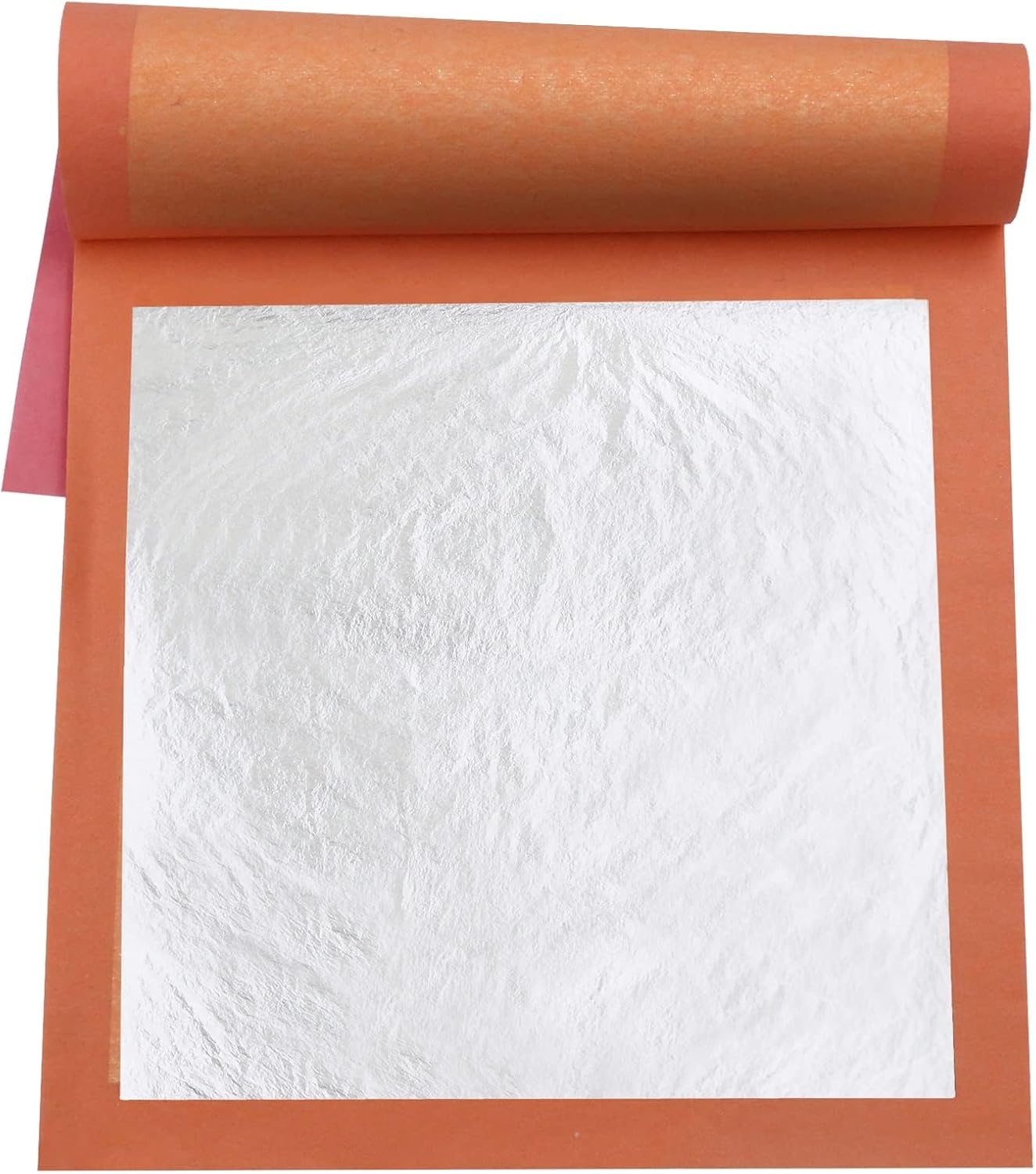 Pure Silver Leaf Sheets,3.7"by 3.7" 25 Sheets Book,Pure Silver Foil for Cooking Gilding Arts,Nail and Home Decorations