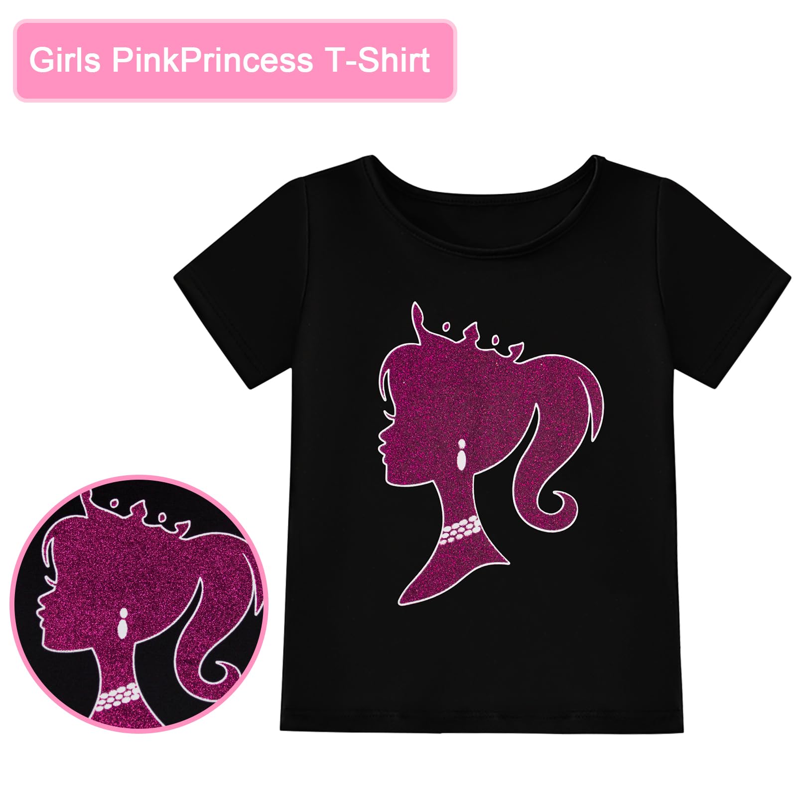 VORLITS Girls Pink Costume Set rainbow Tutu Dress For Kids Movie Cosplay Dress Up Outfits Halloween Birthday Party