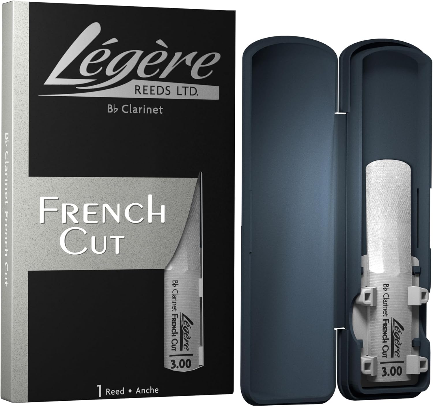 Légère Reeds - Bb Clarinet Reed, French Cut, Strength 3.00 (BBF3.00) - Premium Synthetic Woodwind Reed
