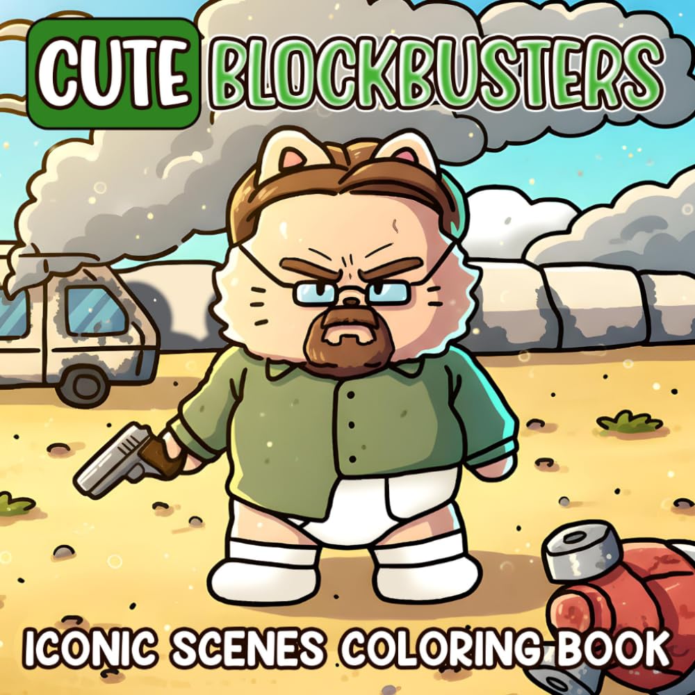 Cute Blockbusters Coloring Book: Movie Magic Animals Coloring pages with Iconic Cinema Moments and Adorable Furry Friends for Adults seeking Fun Cinephile Gifts