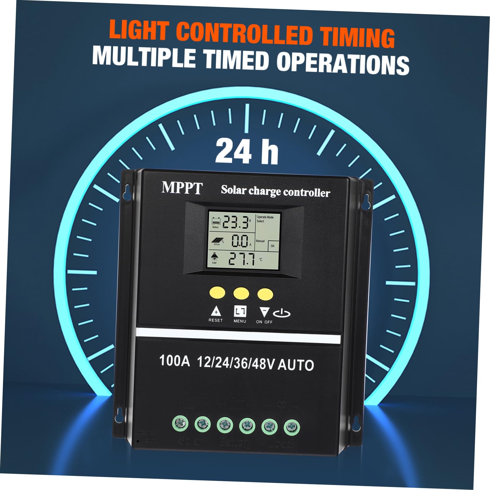 Mppt und Aluminiumgehäuse 12v 24v mit Lcd Display 48v 36v 100a Solarladeregler Hohe Stromausgabe für Solar Panel und Batterien für Photovoltaik Speicher