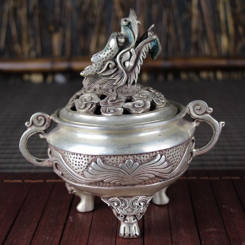 Quemador de incienso de cobre LH en latón antiguo y artesanía de Buda
